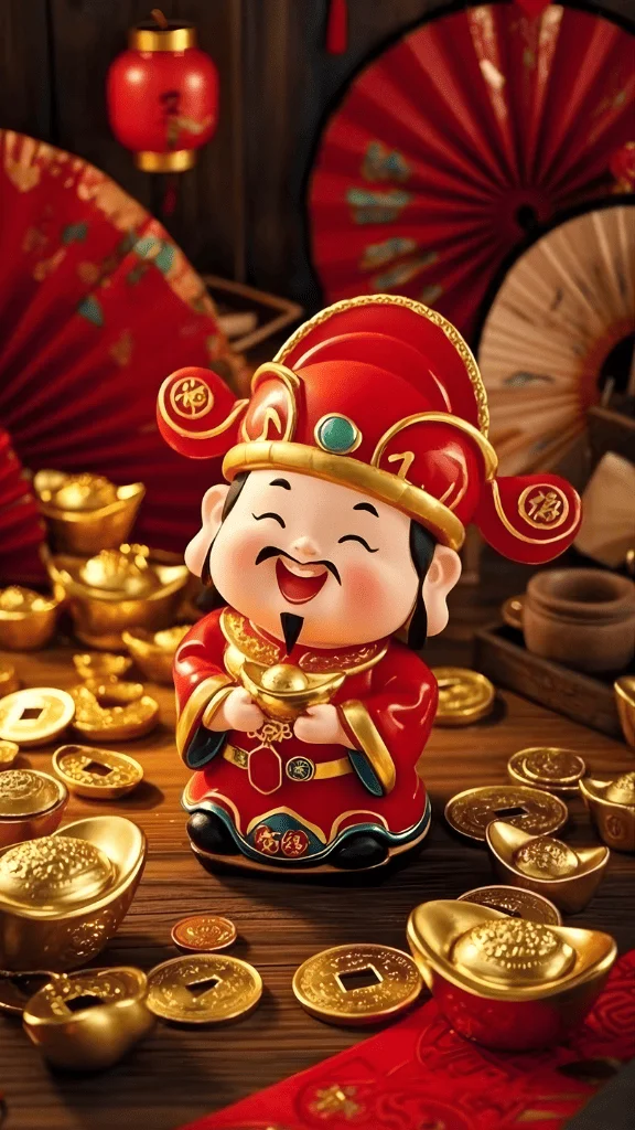 Hình nền Thần Tài hút vượng khí