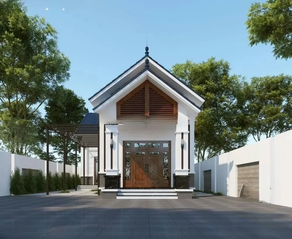 Mặt tiền nhà cấp 4 đẹp ngang 4m dài 15m mái thái