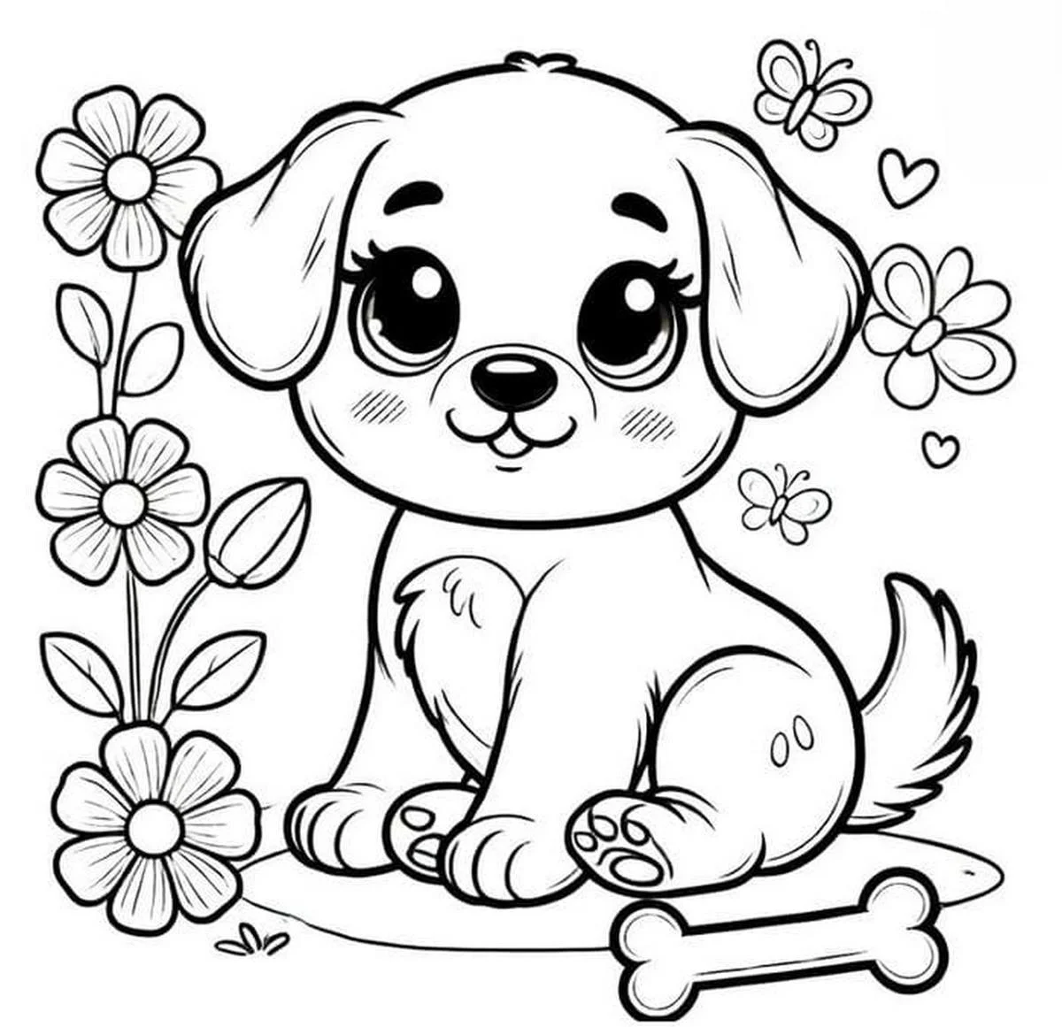 Tranh tô màu con chó số 13
