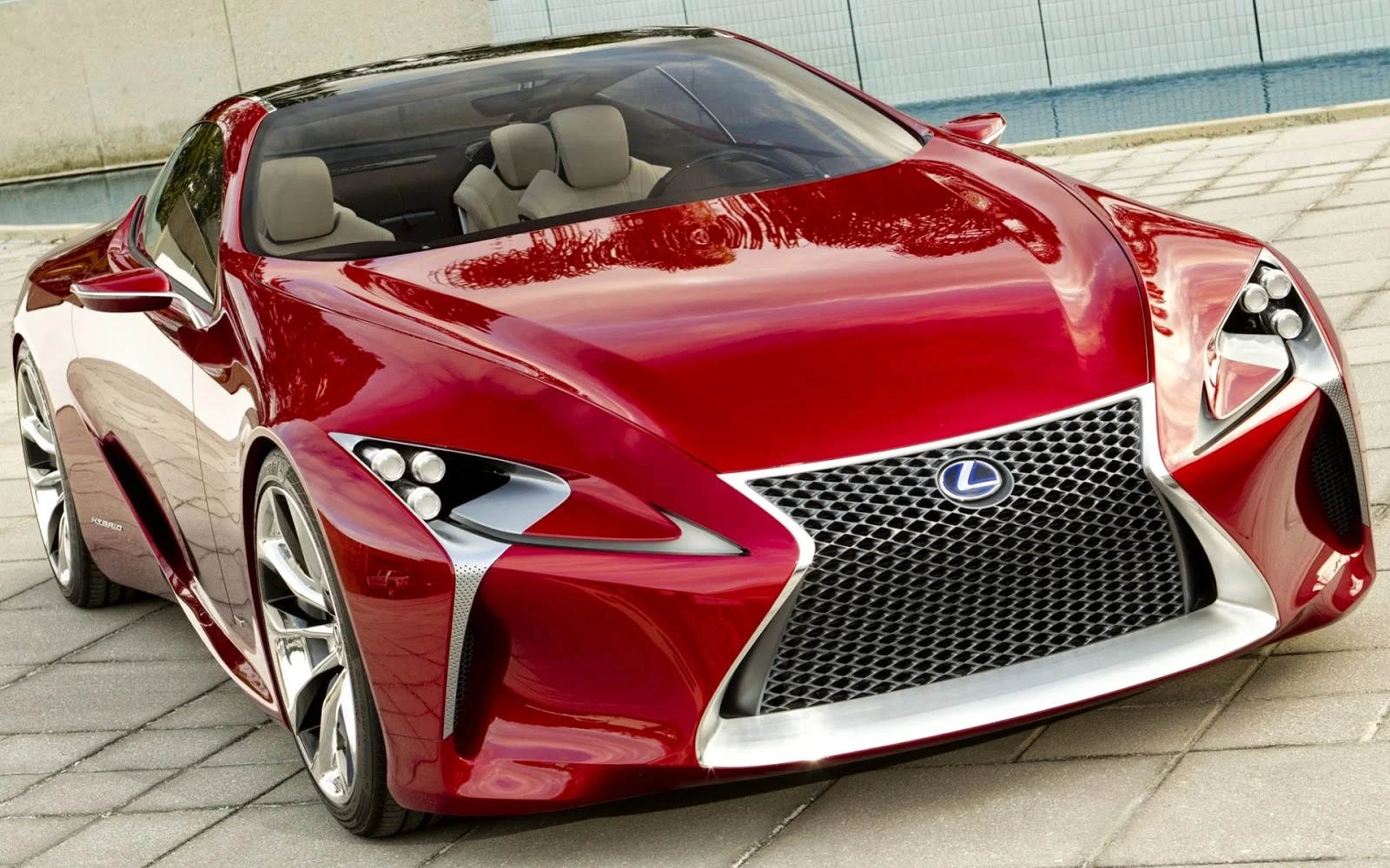 ảnh nền máy tính xe Lexus concept đỏ ngoài trời