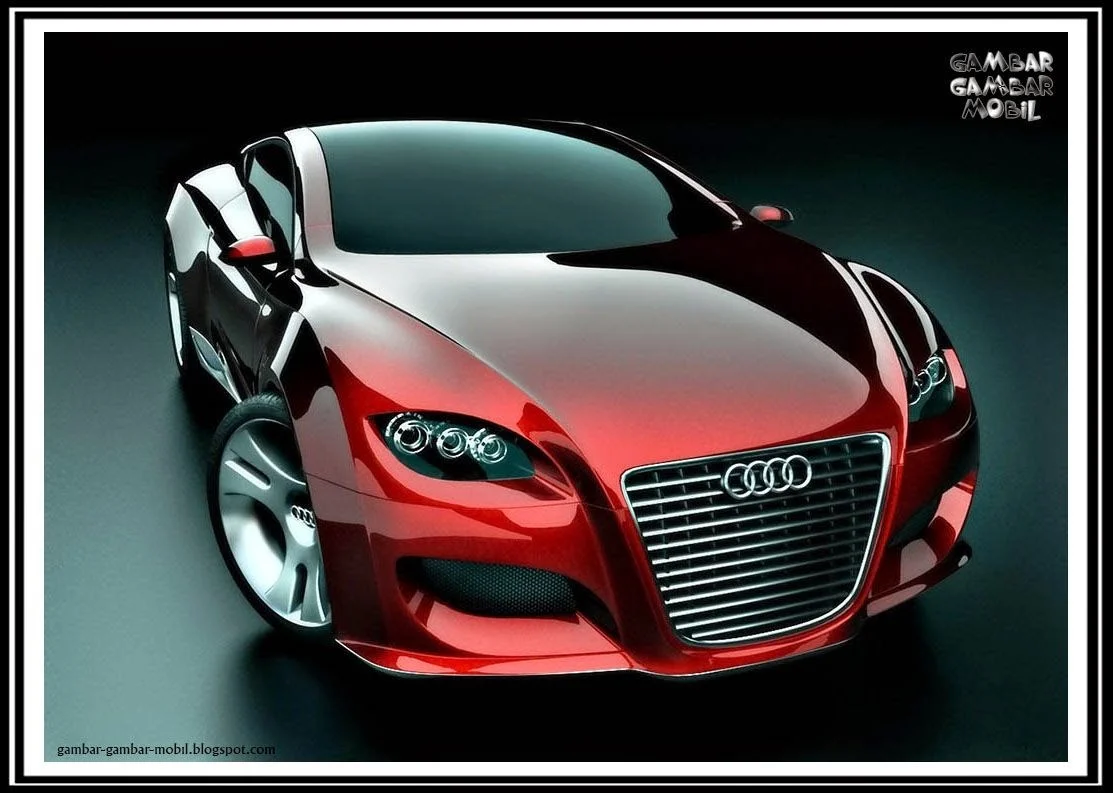 Ảnh nền máy tính xe Audi màu đỏ thiết kế concept sáng bóng