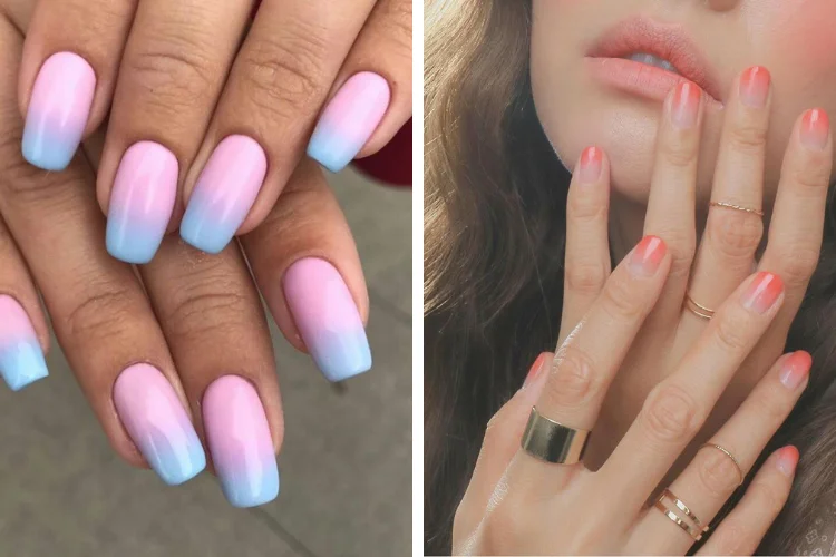 Những mẫu nail ombre tôn da cho móng ngắn (4)