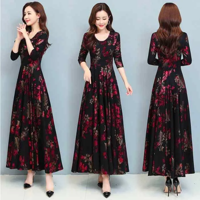 Mẫu đầm dài trung niên sang trọng đầy quý phái