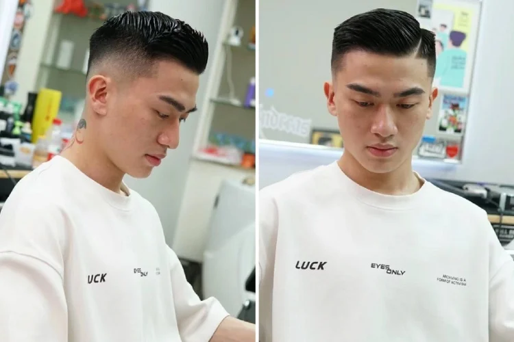 kieu toc comb over cho nam toc ngan