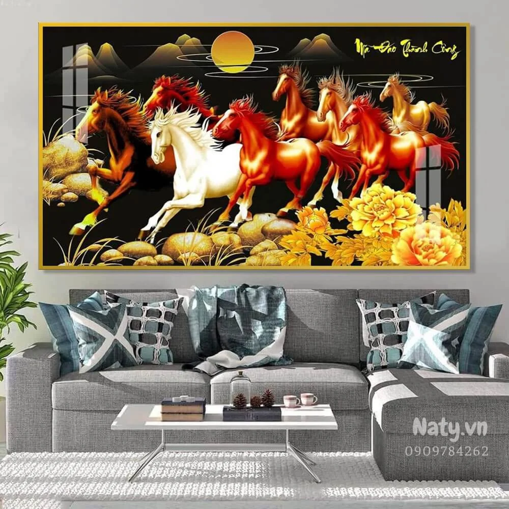 Tranh Tráng Gương Mã Đáo Thành Công - Decor Trang Trí