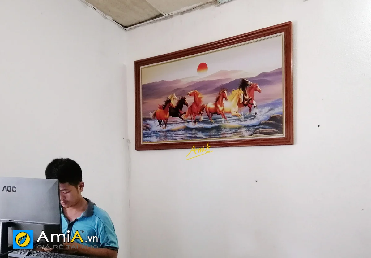 Hình ảnh Tranh mã đáo thành công treo phòng làm việc đẹp ý nghĩa mã 1415