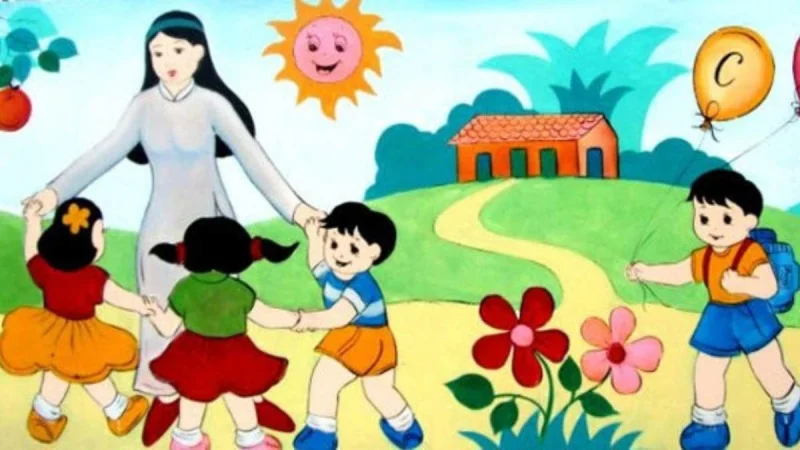 Cô trò cùng nhau vui chơi. (Nguồn Internet)