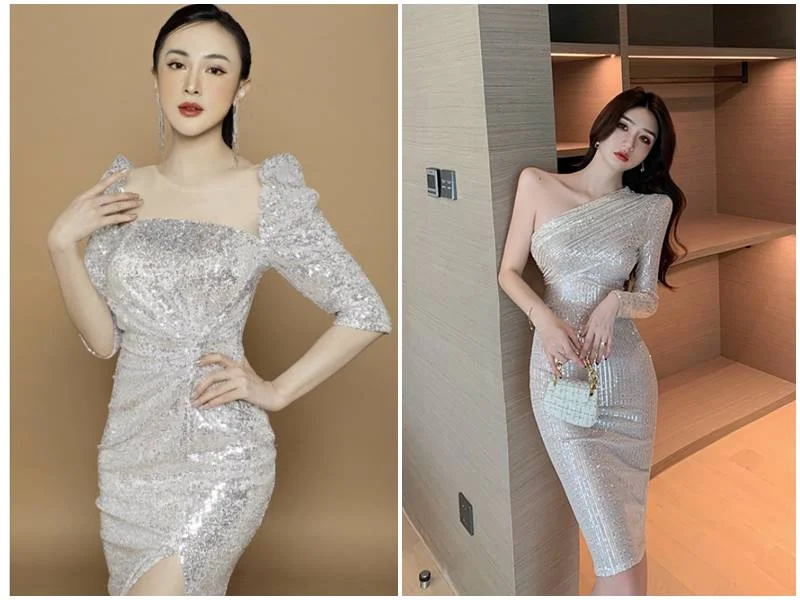 váy kim sa dự tiệc