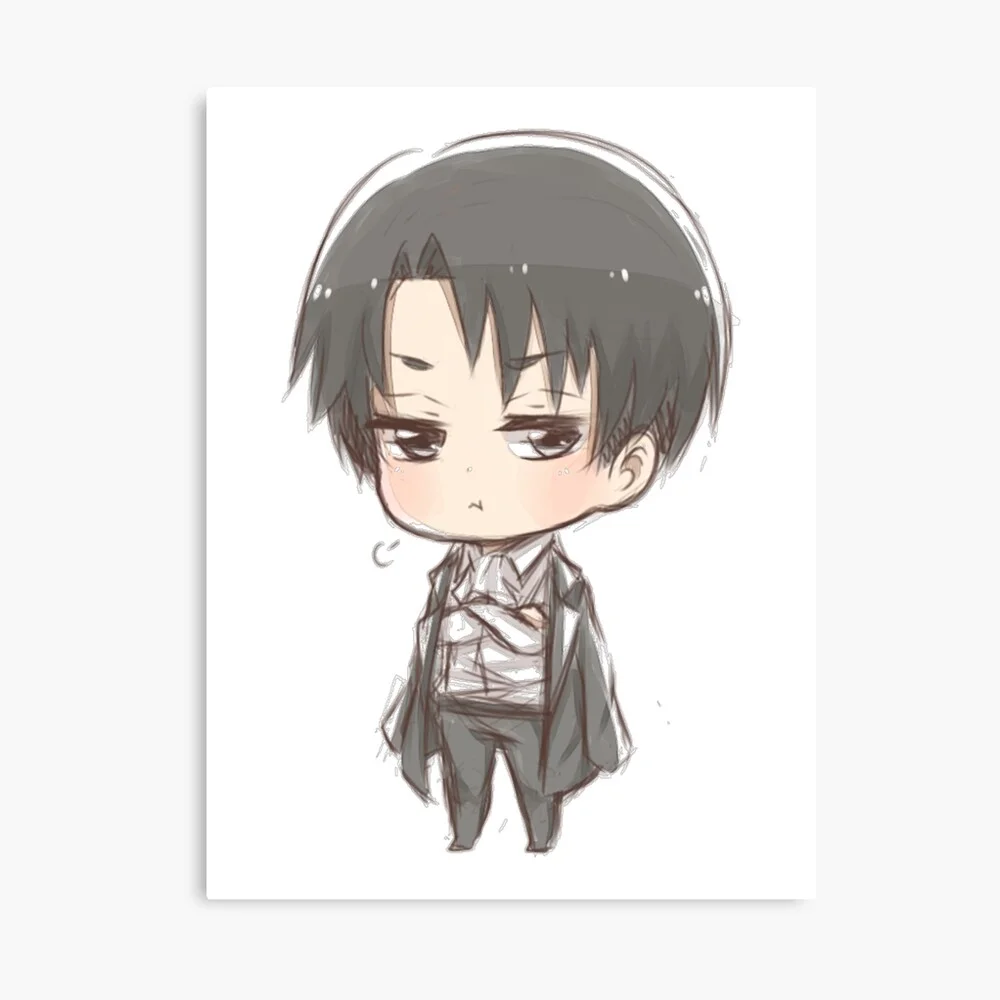 Tranh chibi cậu bé dễ thương mặc trang phục tối màu