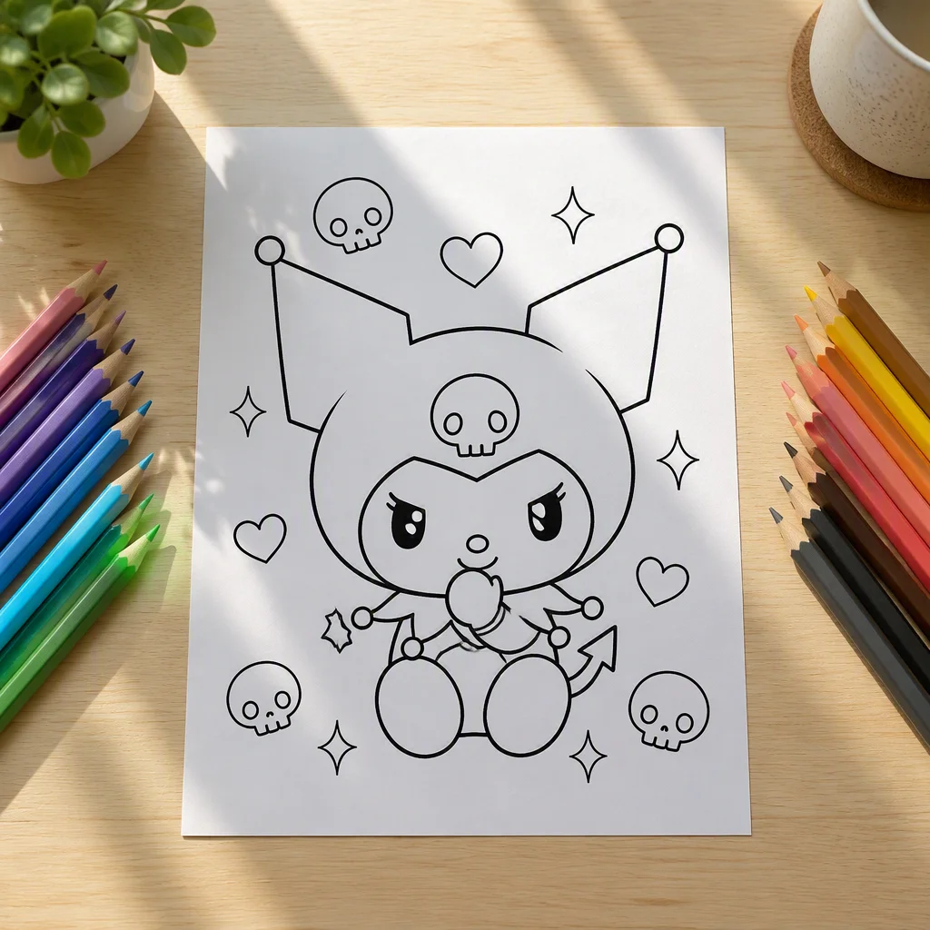 tranh tô màu kuromi — ảnh 9