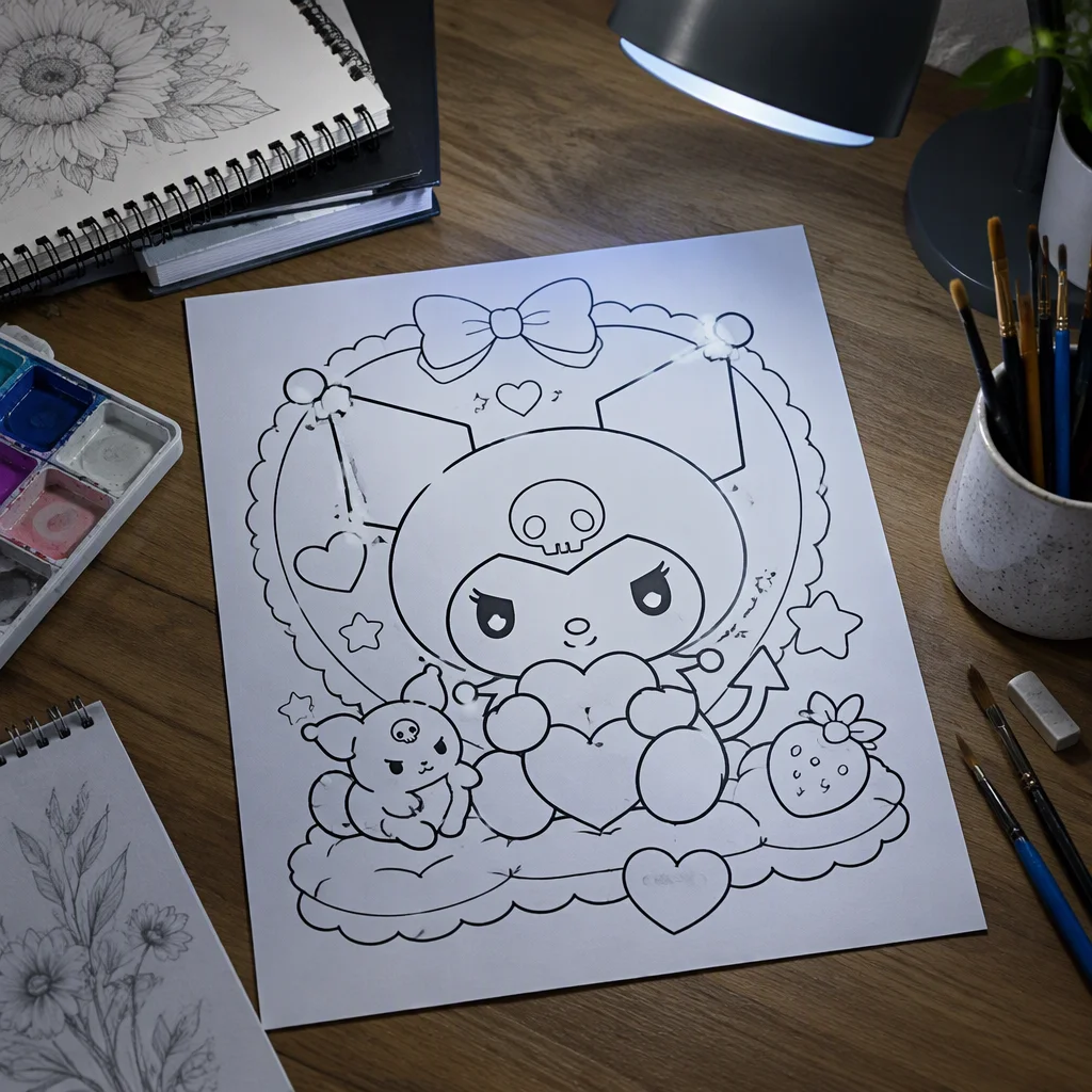 tranh tô màu kuromi: gợi ý số 6