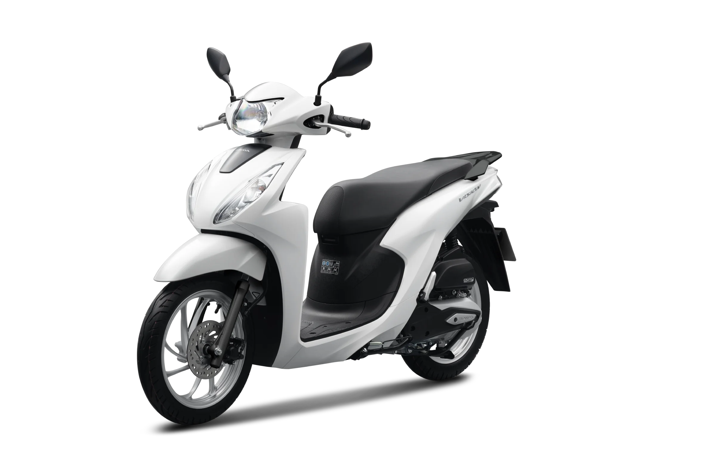 Xám Honda Vision tiêu chuẩn màu trắng đen