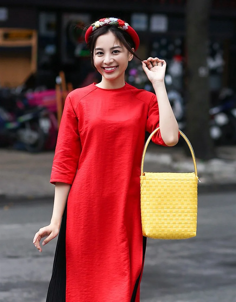 Mẫu áo dài cách tân đẹp, áo dài cách tân nữ phối quần,