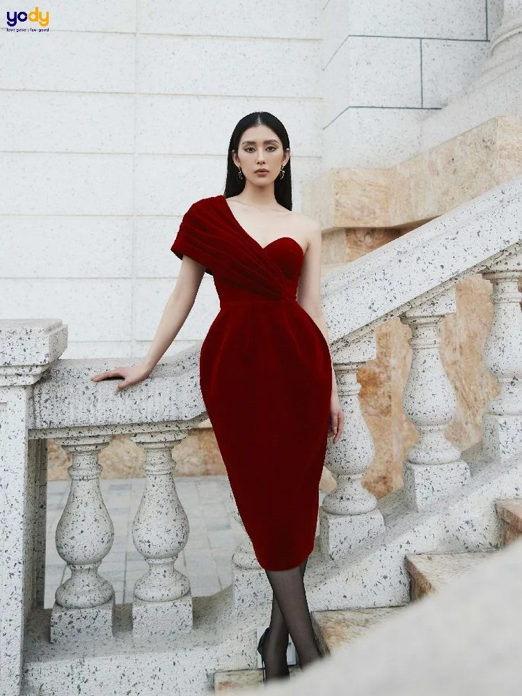 Váy nhung đẹp có mẫu thiết kế đẹp