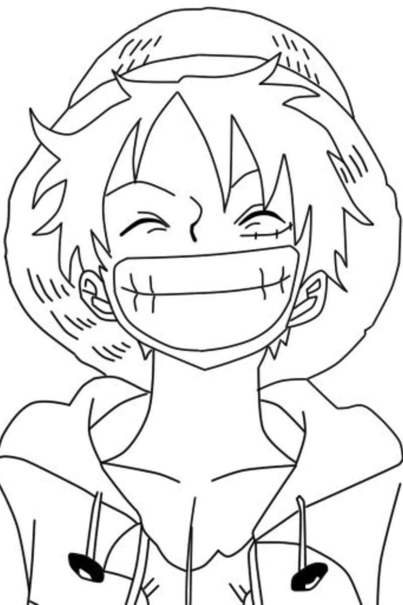 Bản vẽ tô màu Luffy độc đáo cho những ngày thư giãn cuối tuần