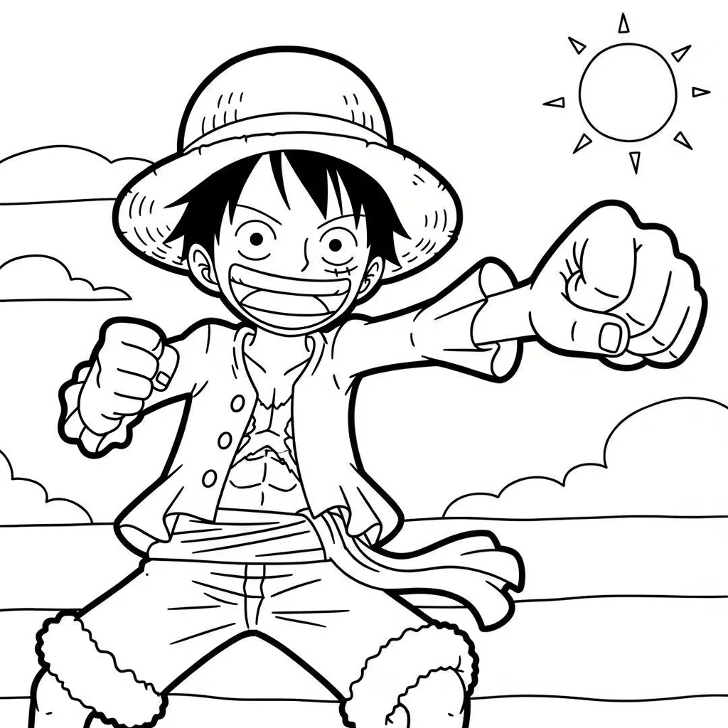 Tranh tô màu Luffy