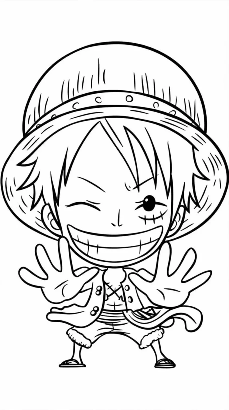 Bé luyện tô vui nhộn với Tranh tô màu One Piece Luffy