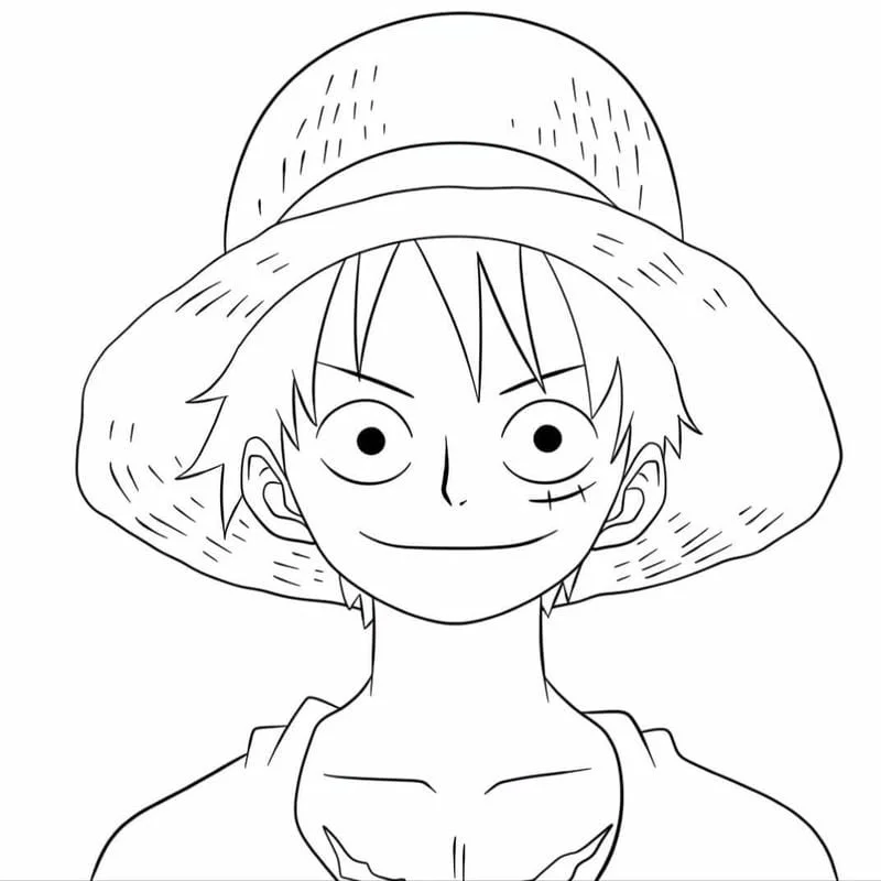 Hình tô màu Luffy cute làm nổi bật phong cách đáng yêu của nhân vật