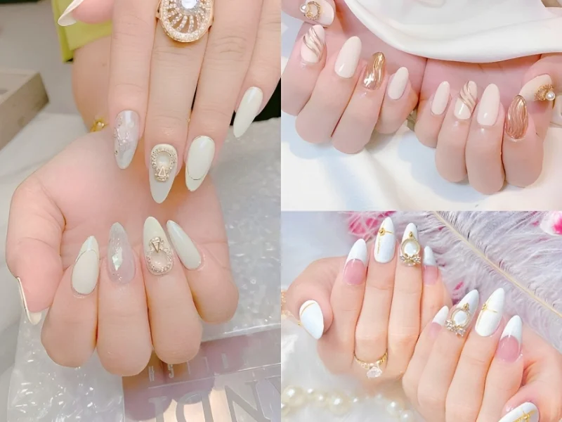 những mẫu Nail màu trắng