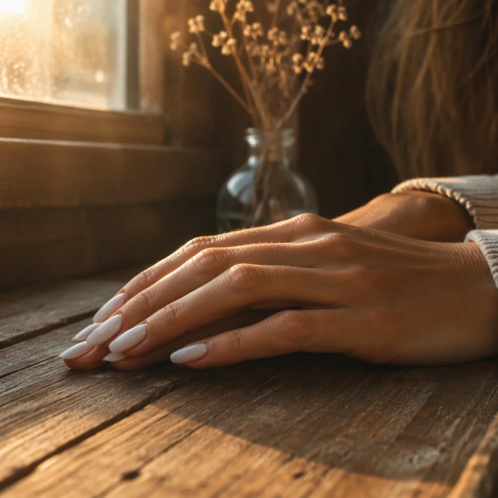 mẫu nail màu trắng, mẫu 75