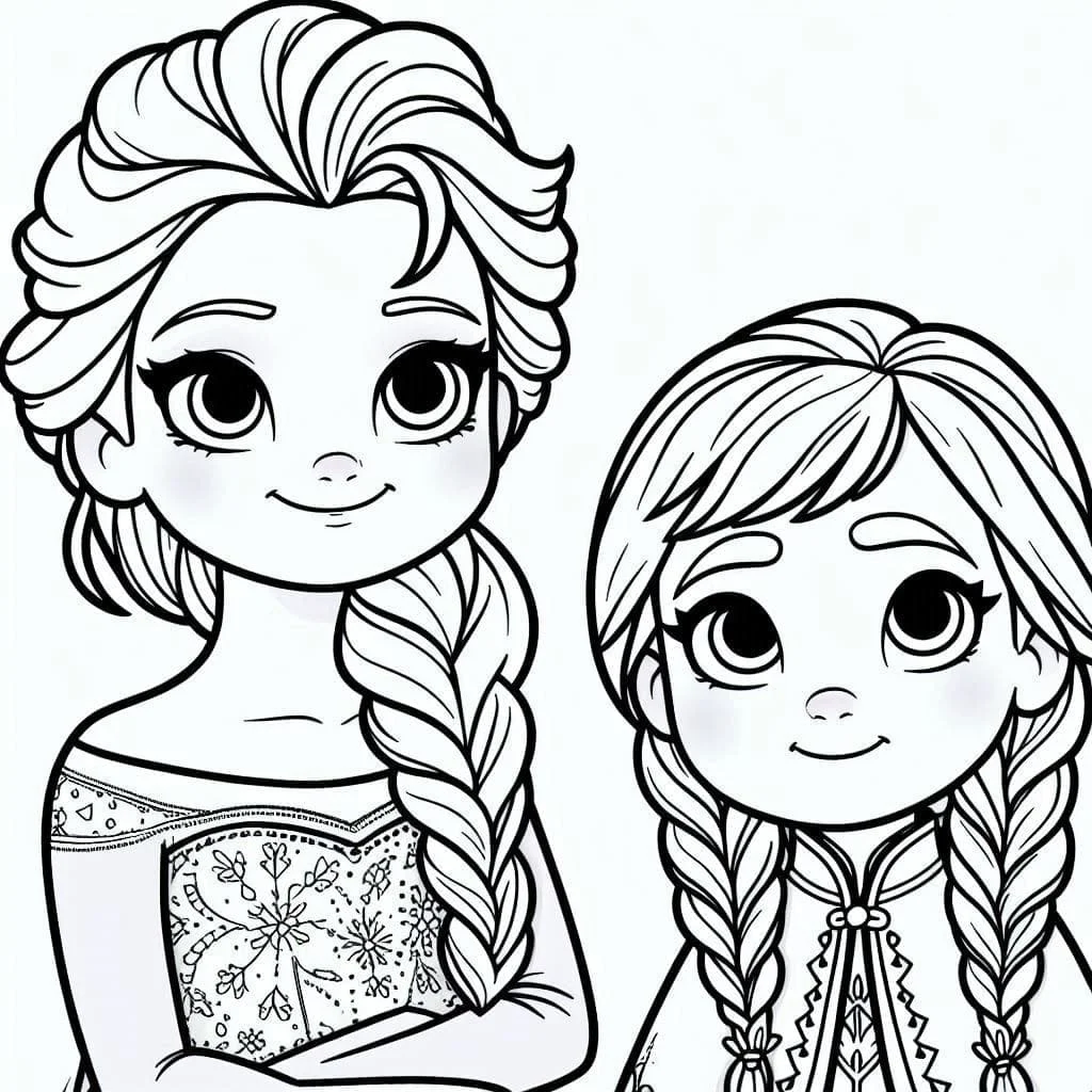 Tô Màu Elsa và Anna