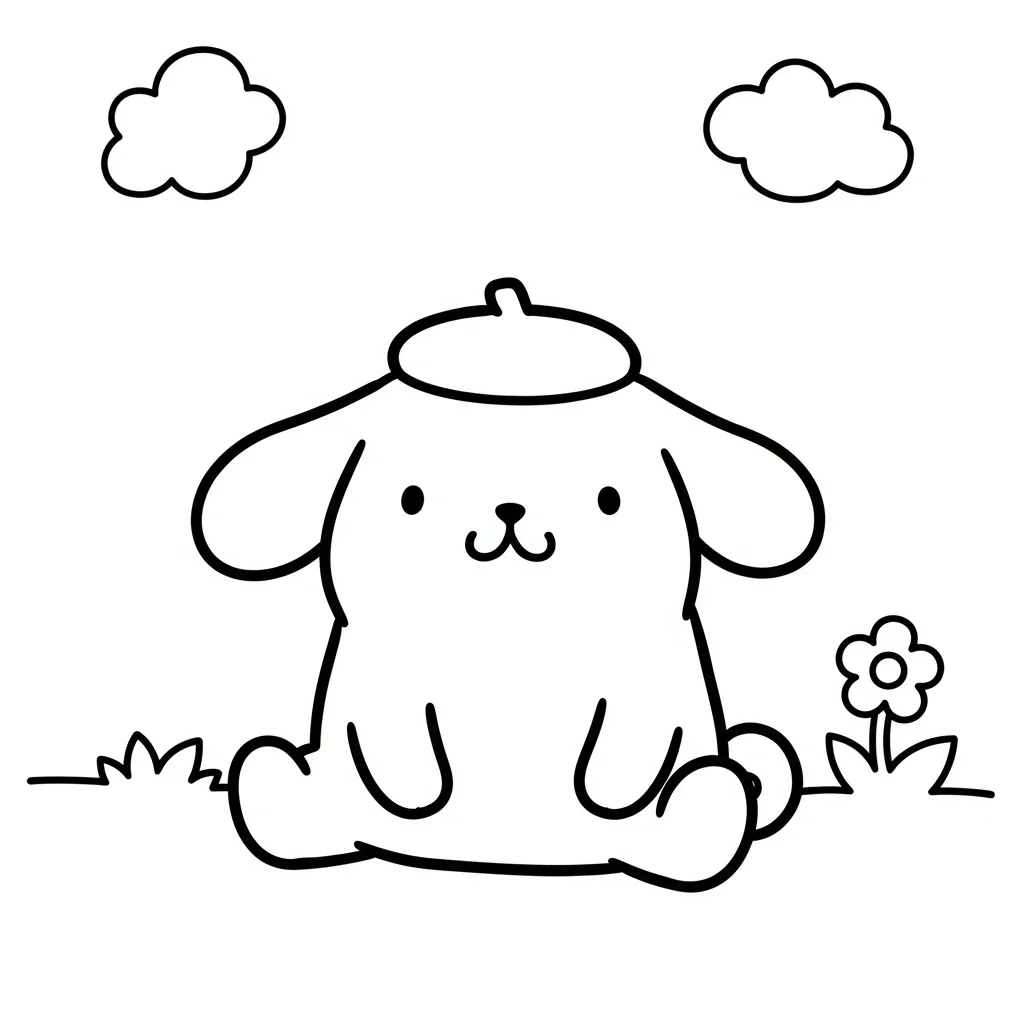 43 Tranh Tô Màu Pompompurin - Tải Hình Cún Golden Mũ Nồi